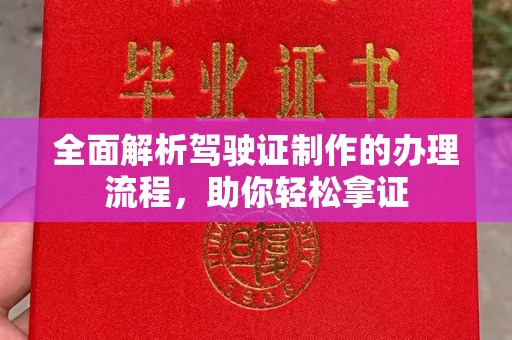 浉河全面解析驾驶证制作的办理流程，助你轻松拿证